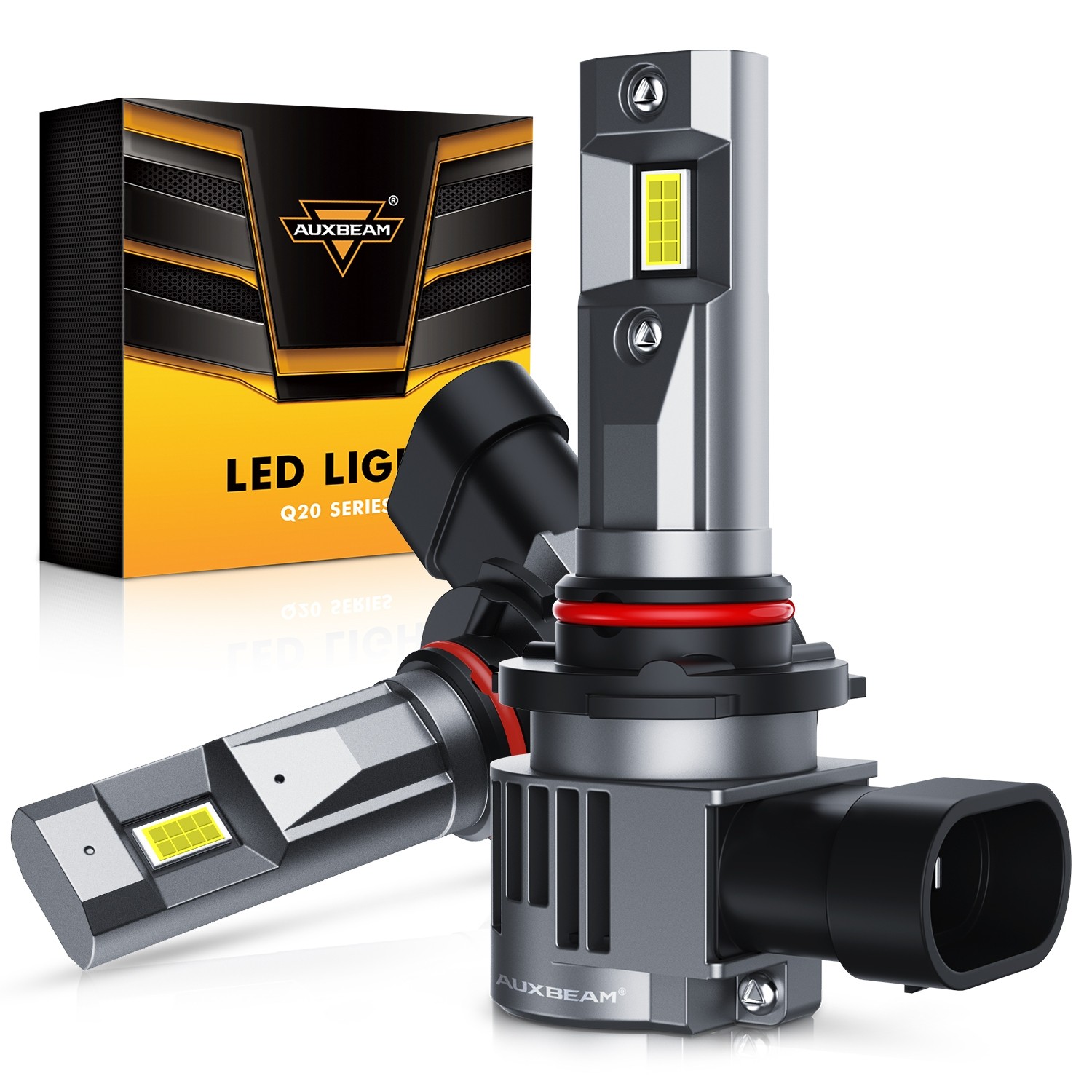 2pcs 9005 LED Headlight Bulbs Q20 40W IP68 Waterproof Dustproof 16PCS LED CHIPS