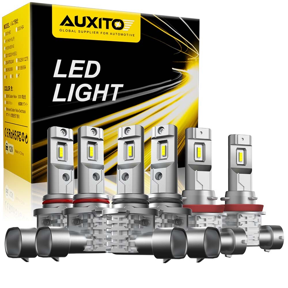 9005 9006 H11 LED Combo Headlight Fog Light Kit High Low Beam Bulb White 6500K