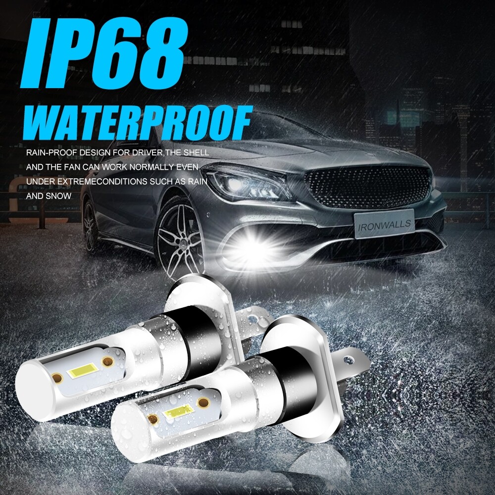 2PCS H1 6000K Super White 100W 8000LM LED Headlight Bulbs Kit Fog Driving Light
