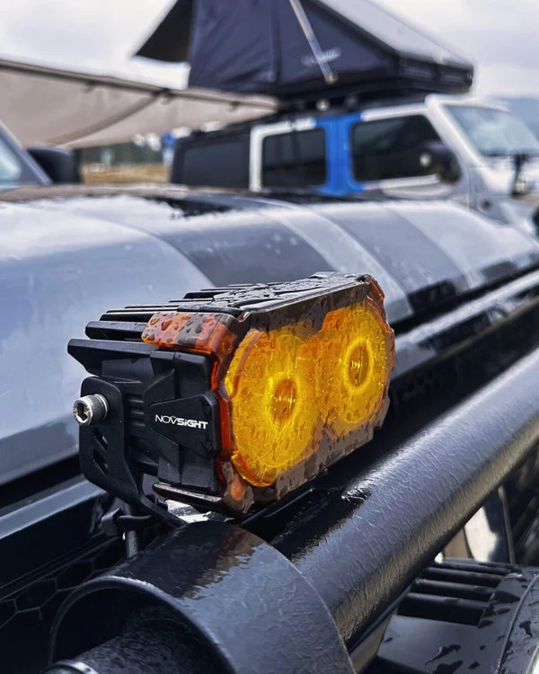 NOVSIGHT CYBER Series 4.5 Inch LED Pod Lights Flood Lamp Offroad Truck SUV ATV