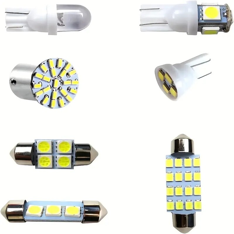 42PCS Car Interior Combo LED Map Dome Door Trunk License Plate Light Bulbs White