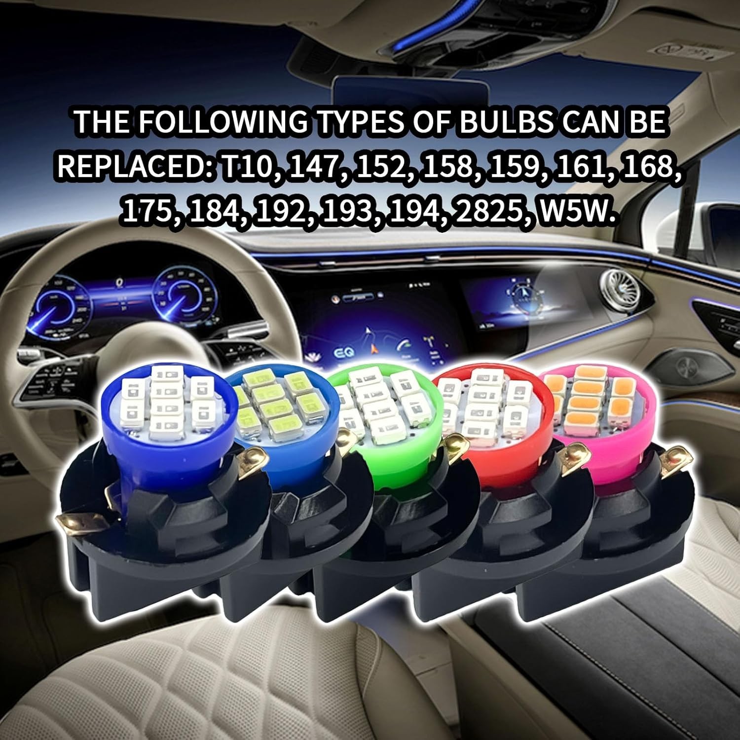 Universal Fit Car LED Instrument Light Bulbs – Ice Blue, 360-Degree Illumination