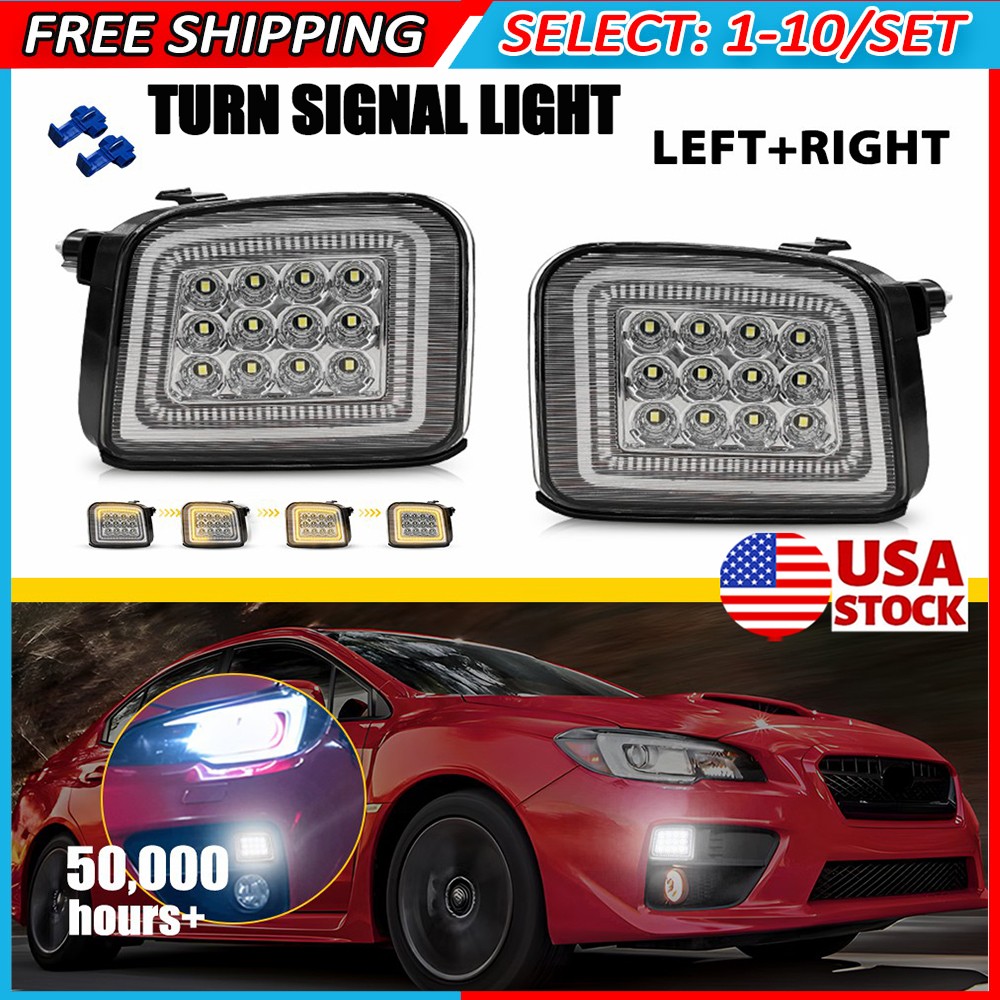 2-20x DRL Turn Signal LED Lights Replacement For 2015-2021 Subaru WRX /STI Clear