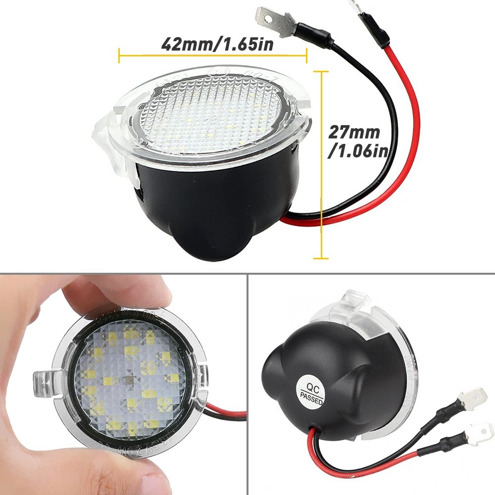 2X White 18-LED Side View Under Mirror Puddle Light for Ford F150 2007-19 US EOA