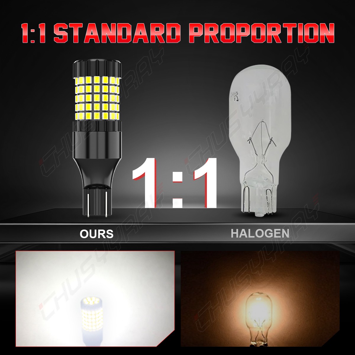 2x CHUSYYRAY 921 912 LED Reverse Back up Light Bulb 2400LM 6000K Super White T15