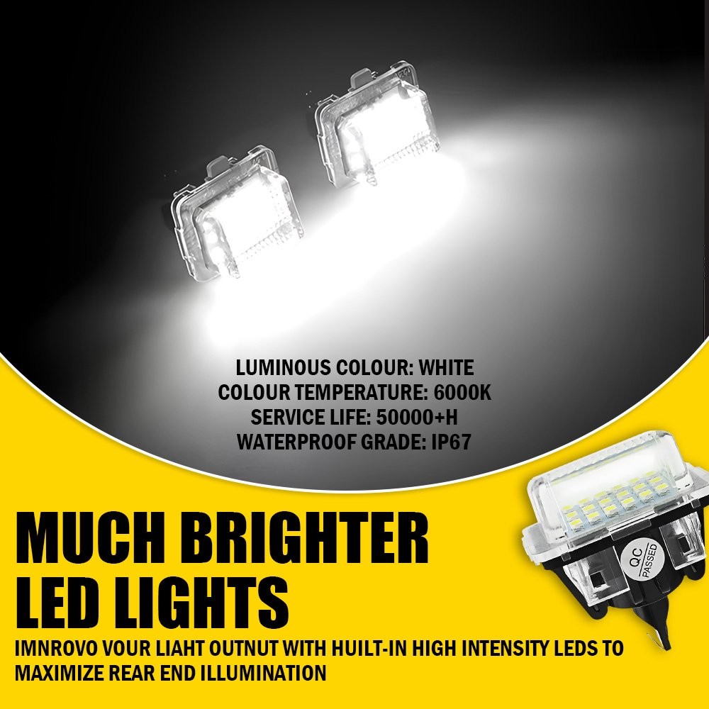 2Pcs Rear LED License Plate Light Lamps For Mercedes Benz C-Class W204 2007-11