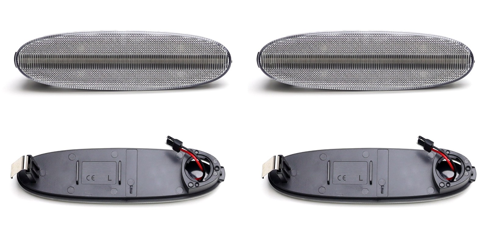 4pc Set Clear Lens Xenon White Full LED Side Marker Lights For Jaguar 97-03 XJ8