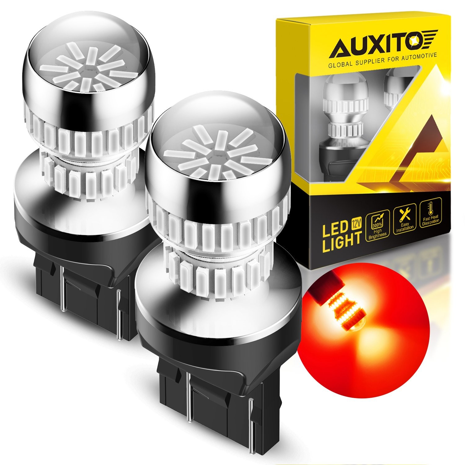 7440 7443 RED Flash Strobe Blinking Brake Tail Stop Light LED Bulb For Honda EKK