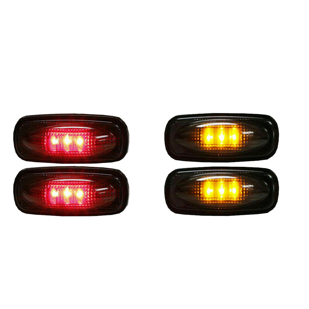 For 03-18 Dodge Ram 2500 3500 Dually Bed LED Fender Side Marker Light Smoked 4PC