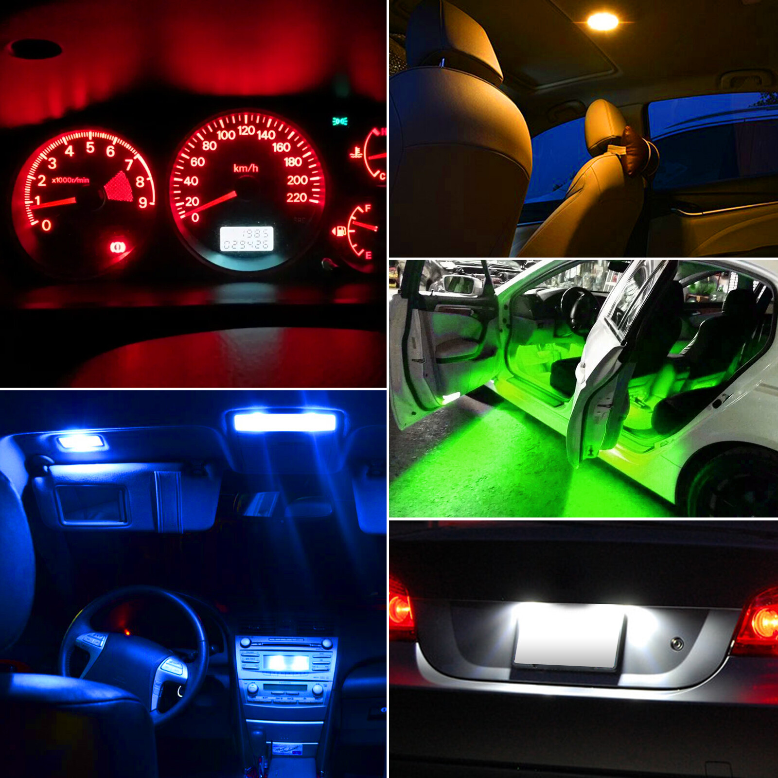 50PCS T10 194 168 2825 LED Speedometer Instrument Gauge Cluster Dash Light Bulbs