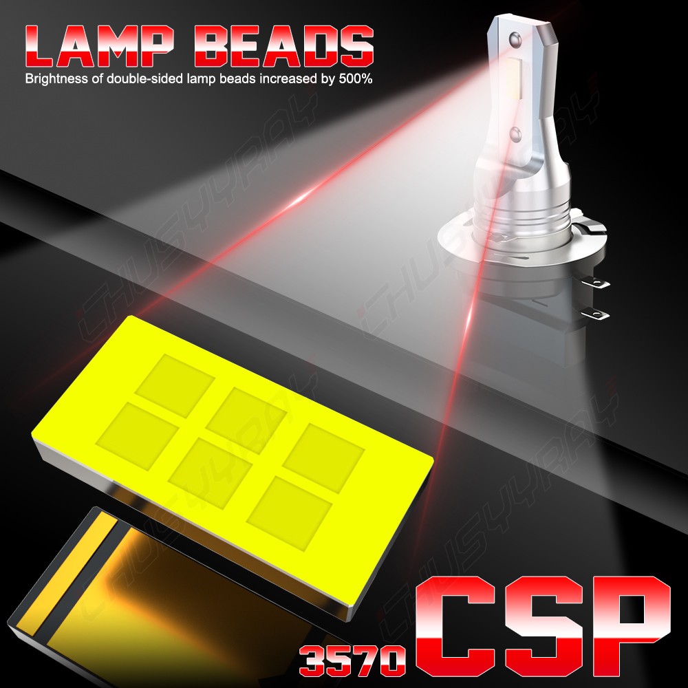 4PCS H7 H11B LED Headlights High Low Beam White Bulbs 6000K