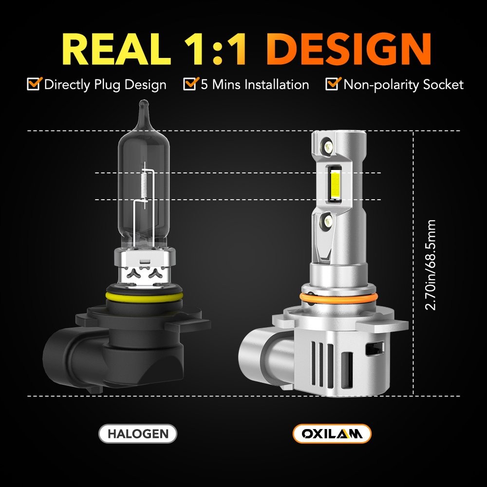 White 9012 HIR2 LED Headlight Bulbs Low Beam 100W 20000LM Bright Upgrade 2-10X