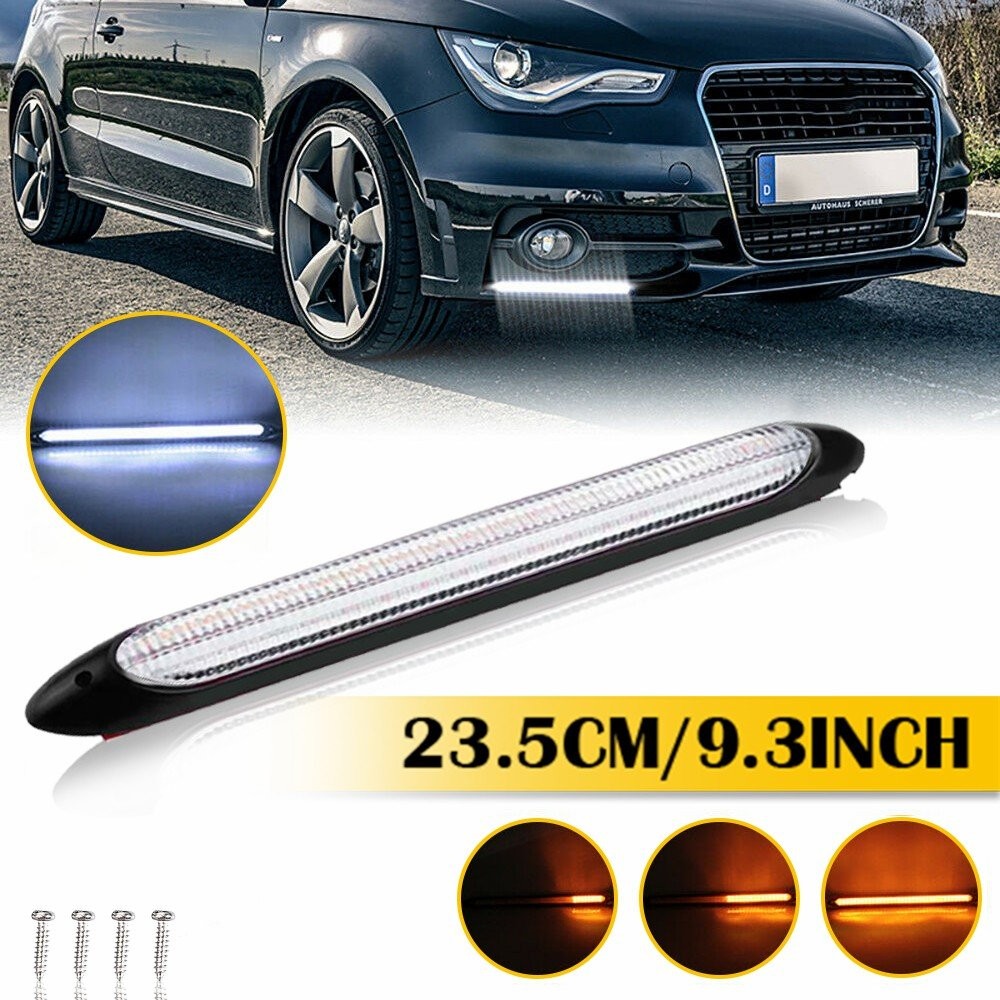2pcs 9″ DRL Dynamic LED Headlight Daytime Running Signal Turn Light 6000K/3000K
