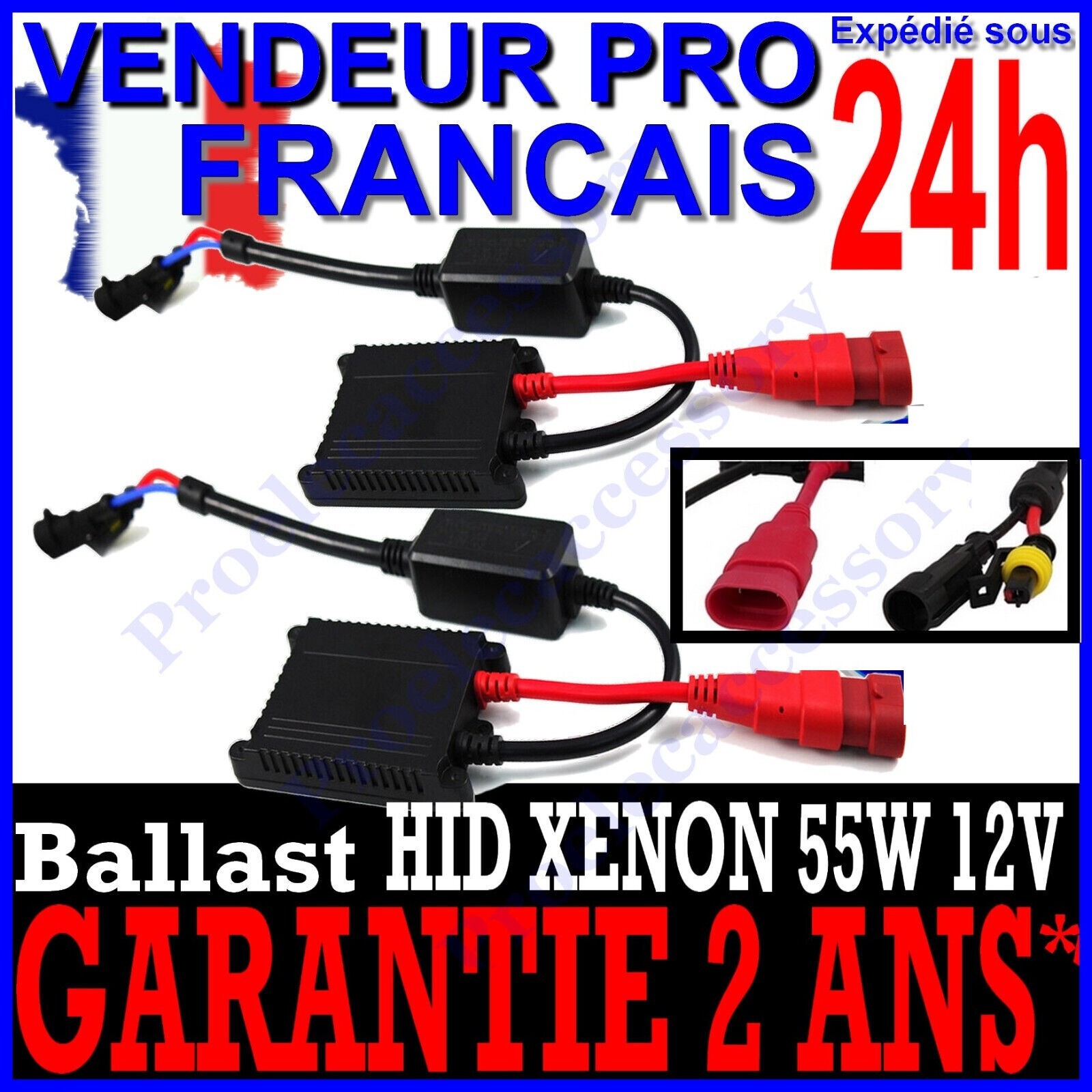 2 Ballasts In 55W For Xenon HID Conversion Kit Input Voltage: DC9V-DC16V