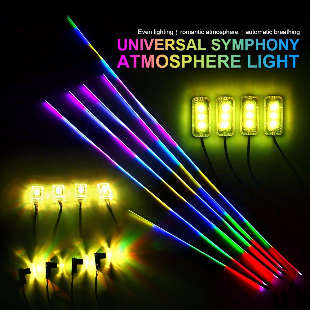22 in 1 Symphony app Car Atmosphere Interior LED Acrylic Fiber Ambient Light RGB