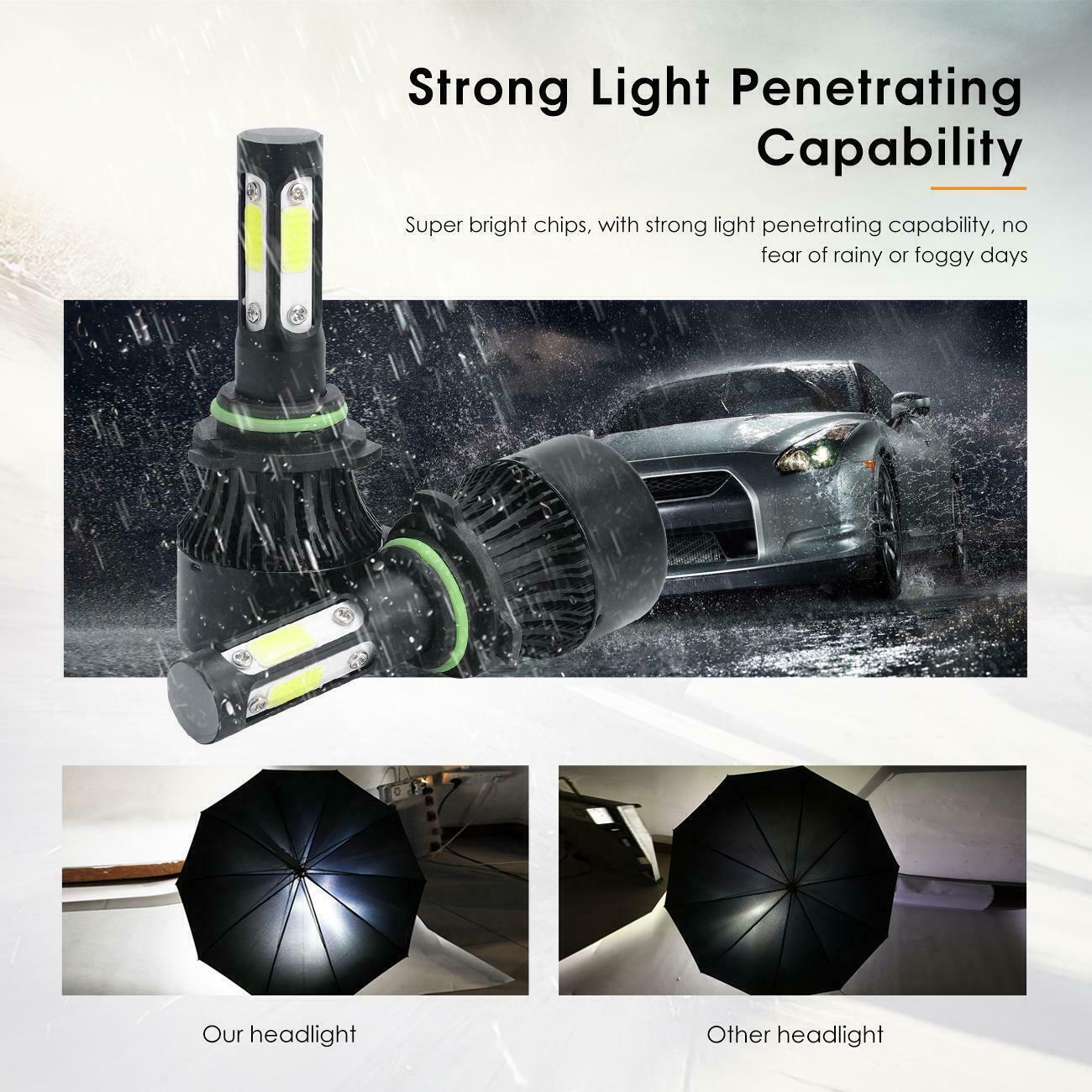 For Jeep Cherokee 2014-2015 LED Headlight & Fog Light Bulbs Combo Clear White