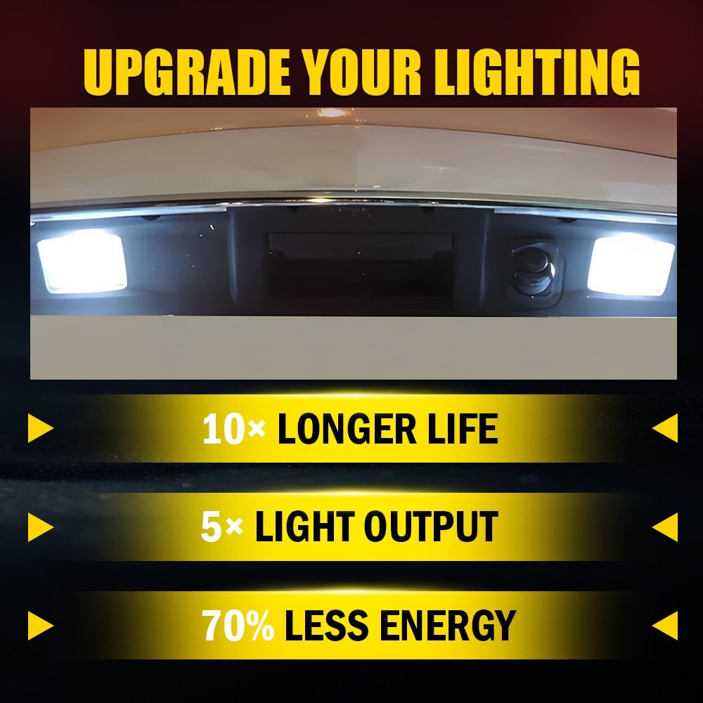 2Pcs Rear LED License Plate Light Lamps For Mercedes Benz C-Class W204 2007-11