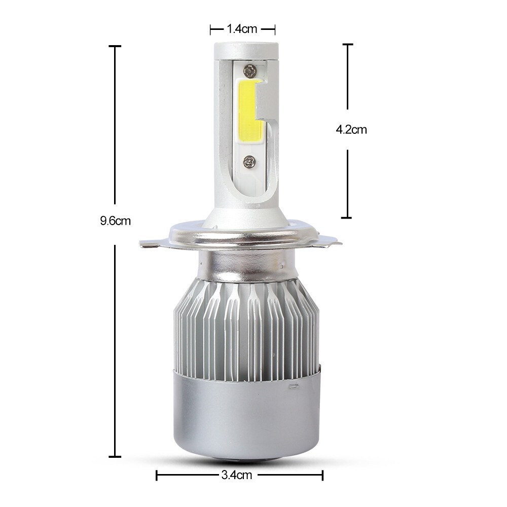 2x H4 9003 LED Headlight Bulbs Conversion Kit High Low Beam 6000K White 720000LM