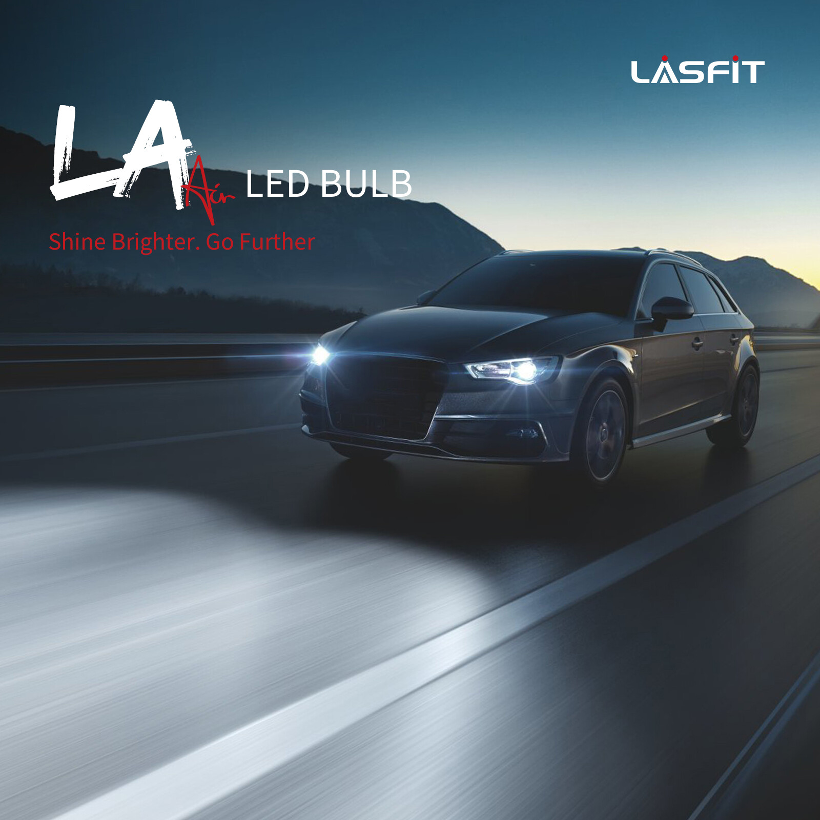 Lasfit H1 LED Headlight Bulb Low Beam 60W 7000LM Super Bright Light LAair Series