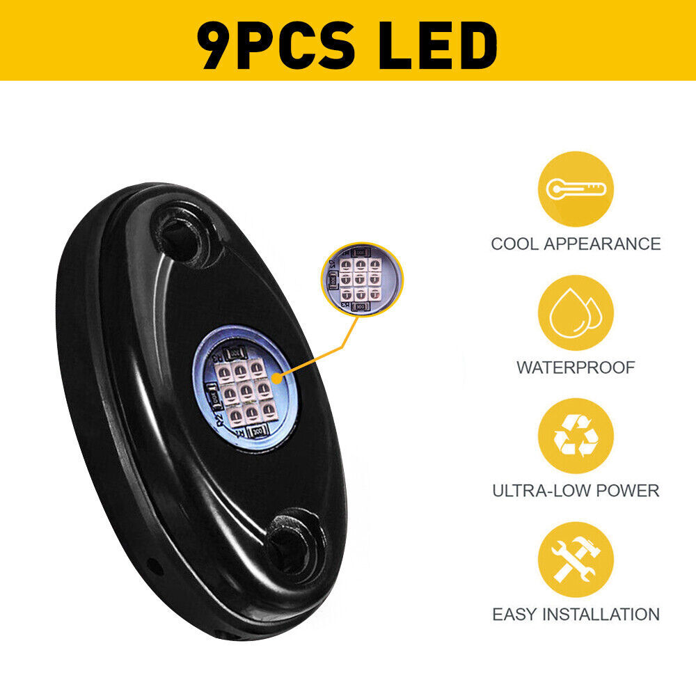 4 Pods Blue LED Rock Light Lights Fit Jeep Off Road Truck Car ATV Under Body