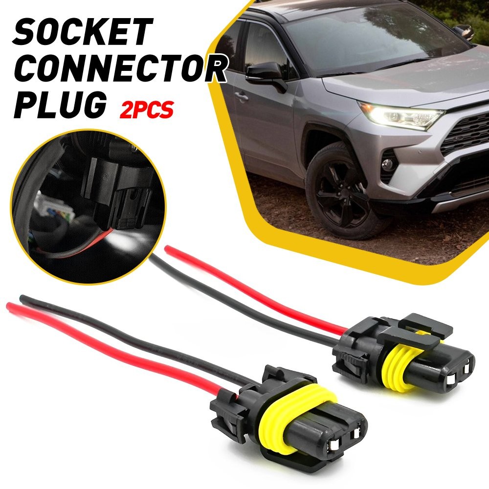 2x Harness Head Light Low Beam Socket Plugs Connector Fits For All Kinds of Cars