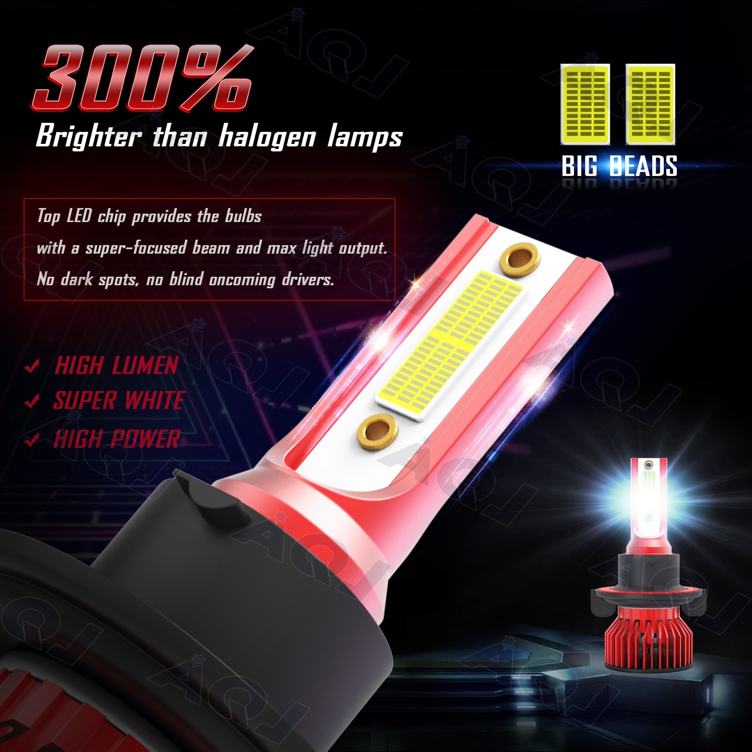 9008 H13 LED Headlight Bulbs For Nissan NV2500 2012-2017 6000K Super White