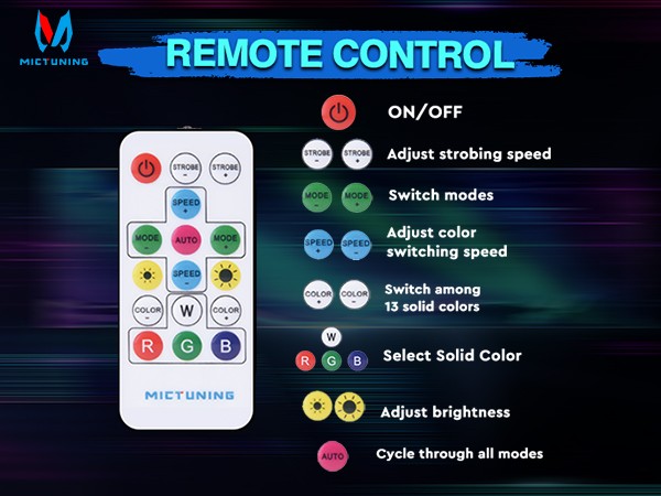 U8 RGB LED Underglow Underbody Lights Strip Dual Remote Control Aluminum Housing