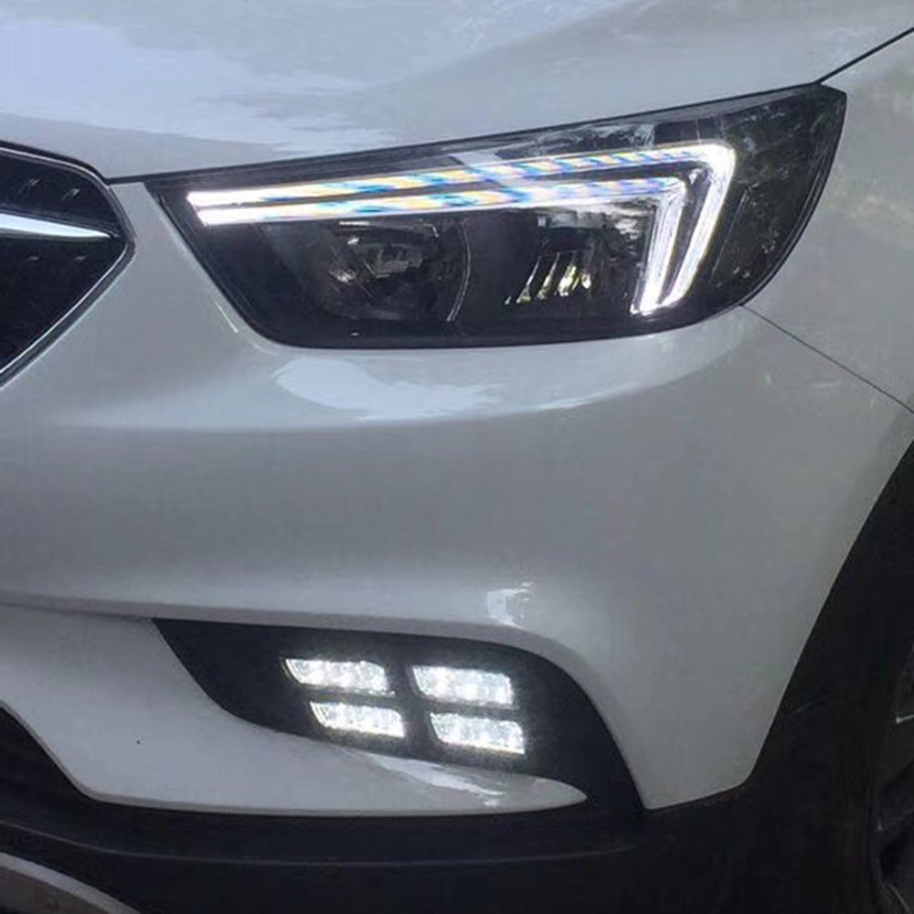 LED DRL For Buick Encore Opel Mokka 2017 2018 Daytime Running Light Turn Signal