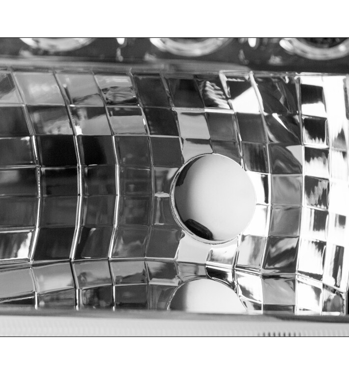 FOR 99-04 FORD F250 F350 SD/00 EXCURSION CRYSTAL LED CHROME HEADLIGHTS HEADLAMPS