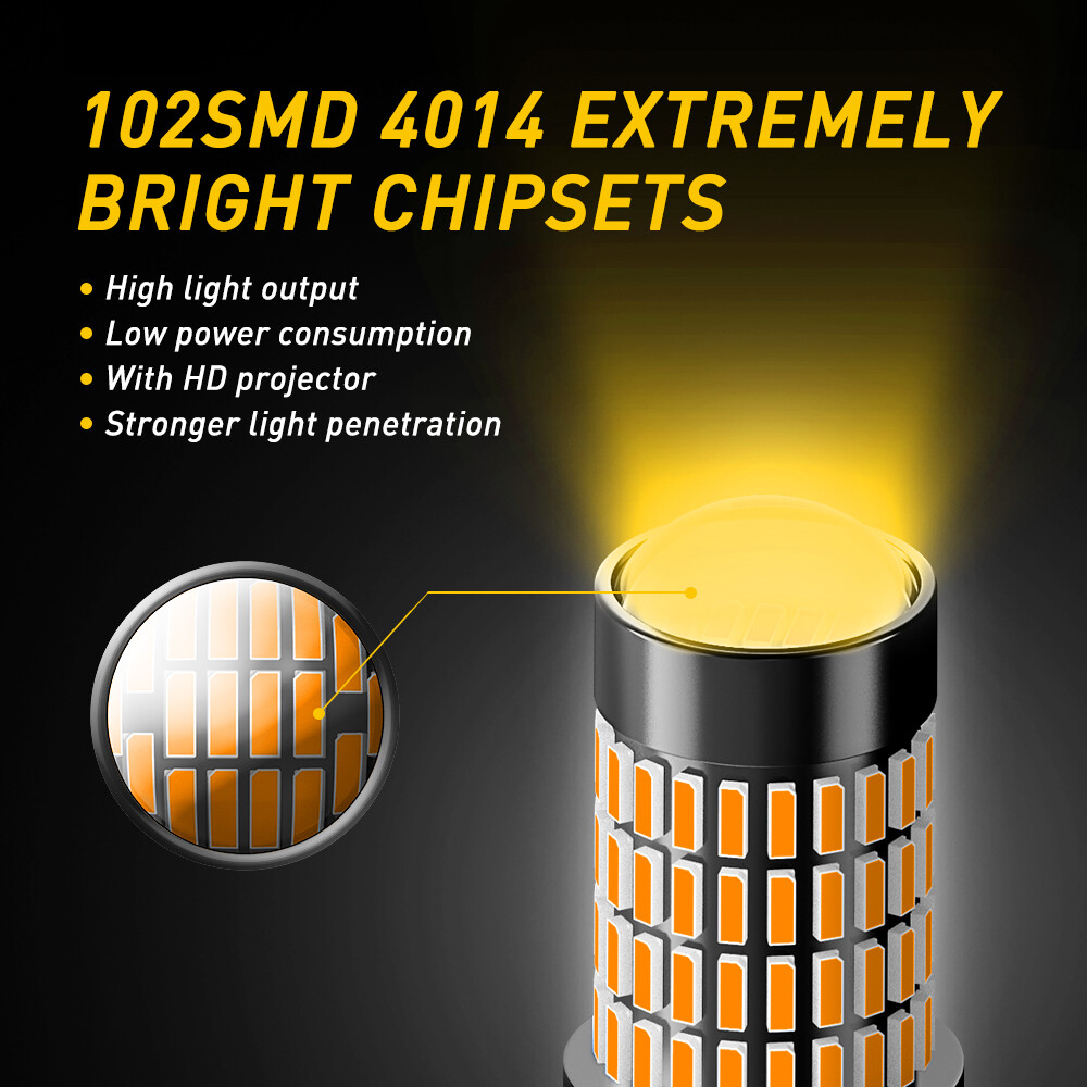 AUXITO 3157 4157 48W LED Front Turn Signal Blinker Corner Light Bulb Amber 3000K