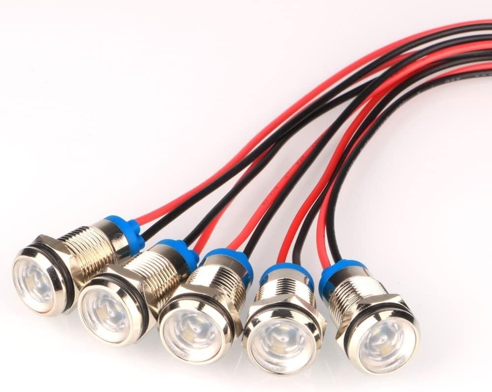 Energy-Efficient 5pcs LED Signal Lamp Set – Waterproof Metal Lights 12-24V AC/DC