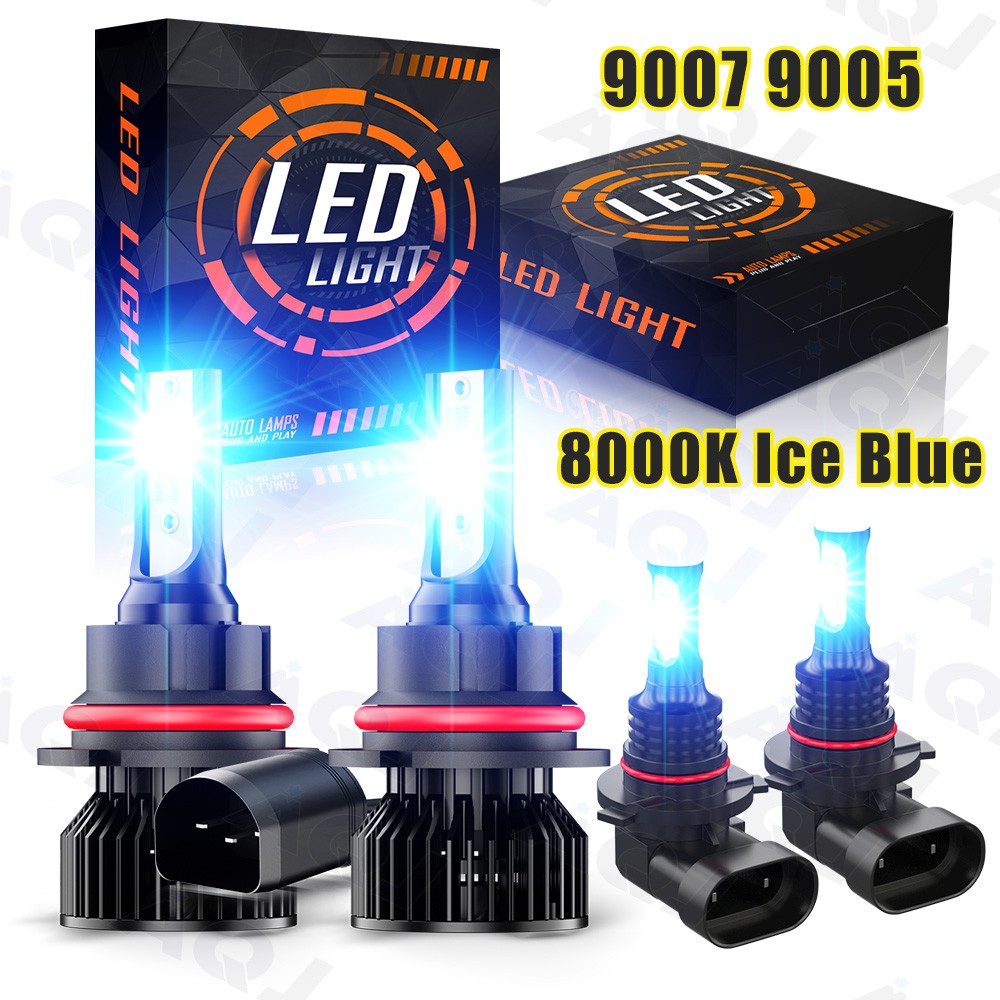 For Ford F-350 Super Duty 2001-2004 Ice Blue 9007 LED Headlight + 9005 Fog Bulbs