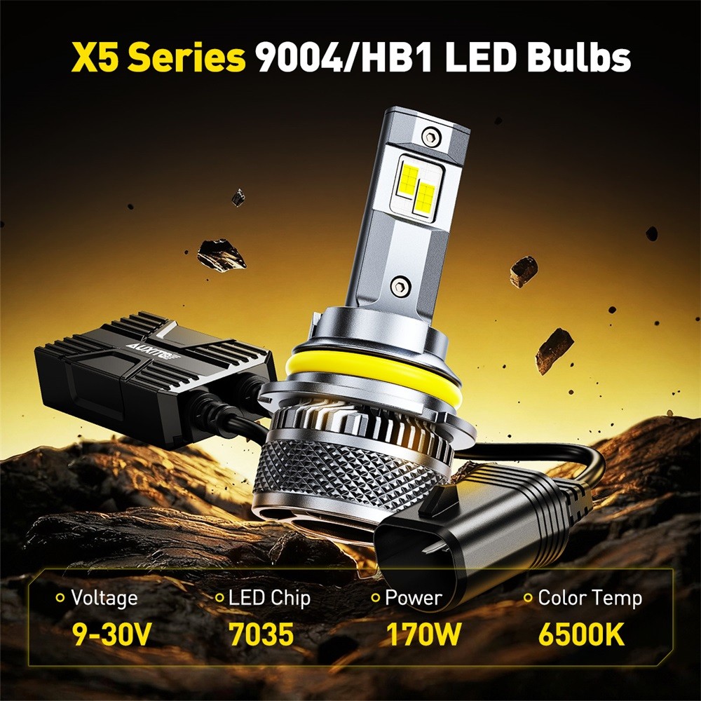 AUXITO 9004 HB1 LED Headlight Bulbs 6500K White 32000LM For Halogen Replace X5