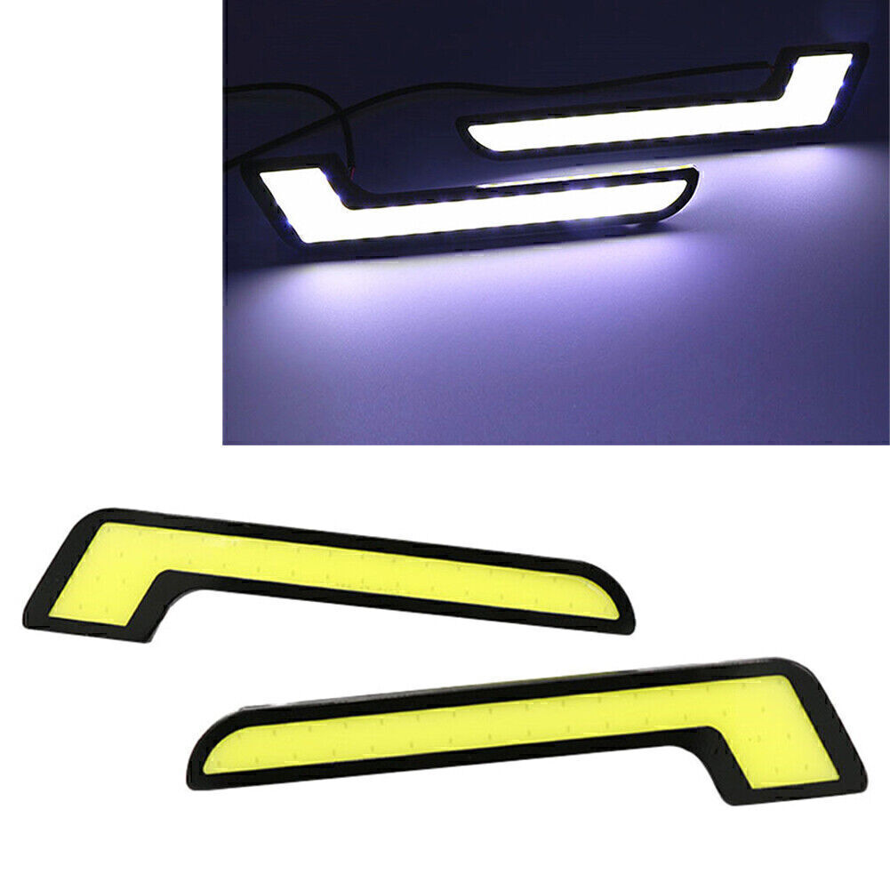 2pcs L Shape COB White LED Light Car Daytime Running Driving Light DRL Lamp 12V