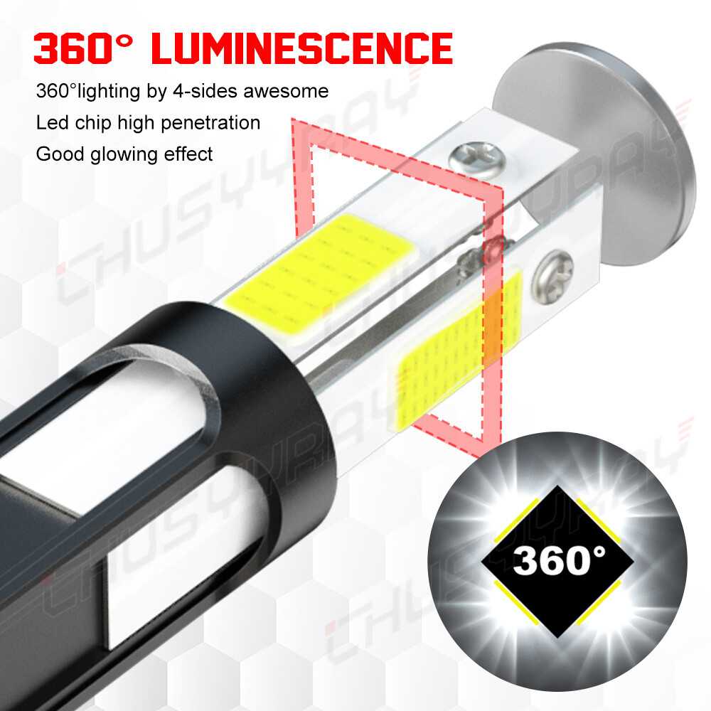 Combo 9008/H13+H10 LED Headlight Kit Fog Light Bulbs High Low Beam 6500K White