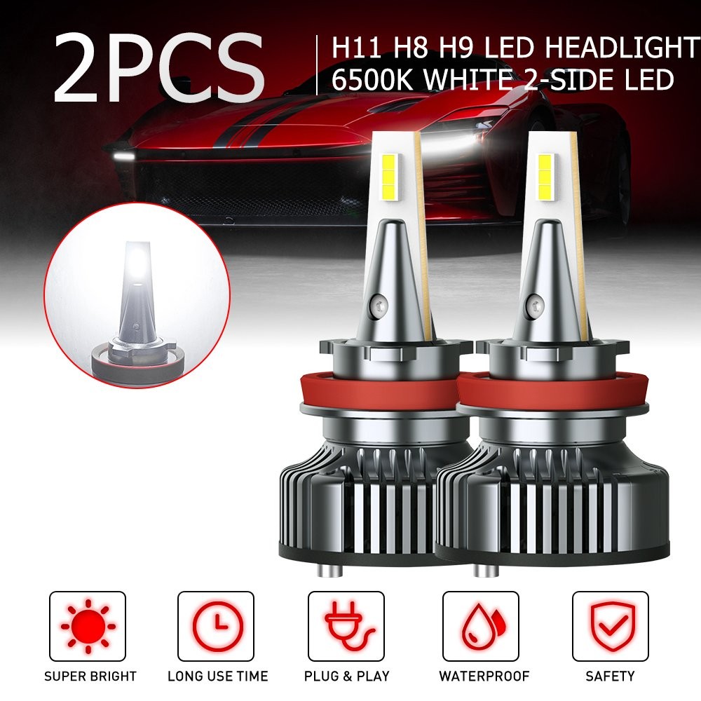 CANBUS Error Free 72W H11 H8 LED Kit Headlight High Low Beam White 50000LM 2X