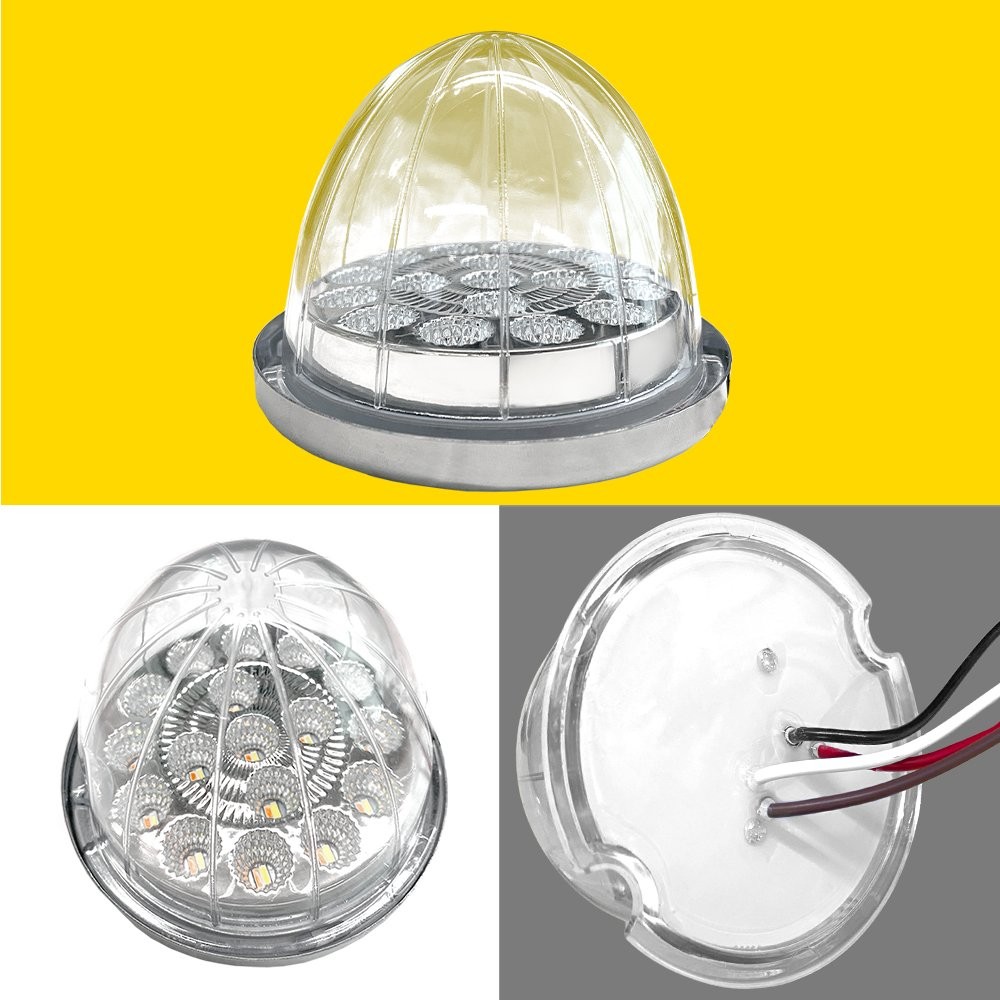 2pcs LED Watermelon Lights Indicator Turn Signal Side Marker Lamp Amber White EH
