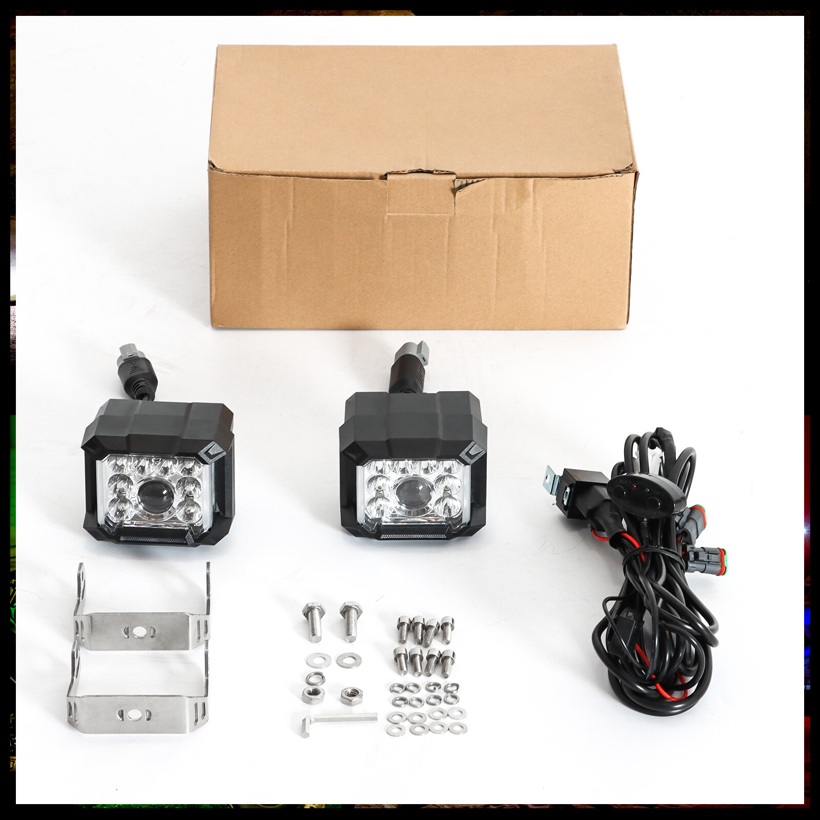 2PCS 5″INCH 160W LED Work Lights White Offroad Driving Side Shooter Fog Lamp