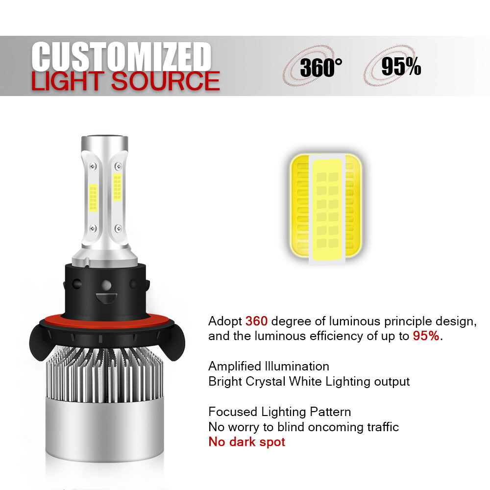 H13 9008 High Low Beam LED Headlight Bulbs Kit Cold White For Nissan NV200 13-21