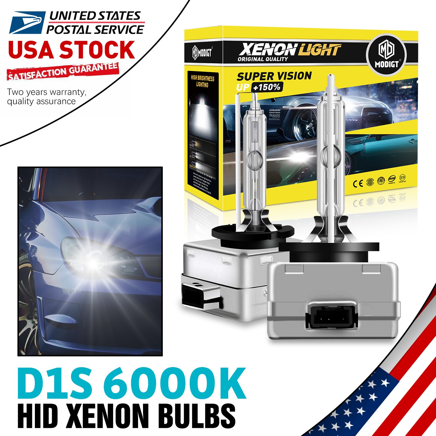 Cold White D1S Xenon Bulb 6000K For Audi S4 2004-2008 Headlight High or Low Beam