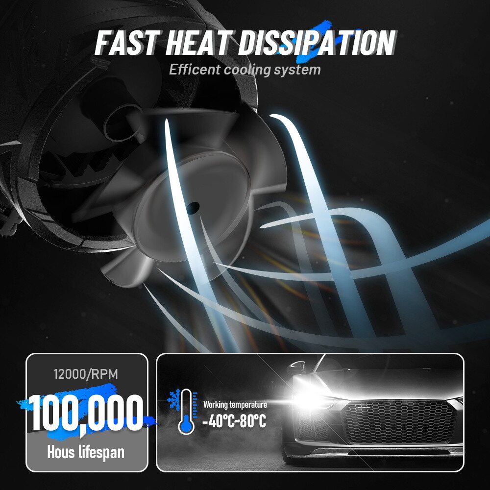 H11 9005 LED Headlight Super Bright Bulbs Kit 6500K White 330000LM High/Low Beam