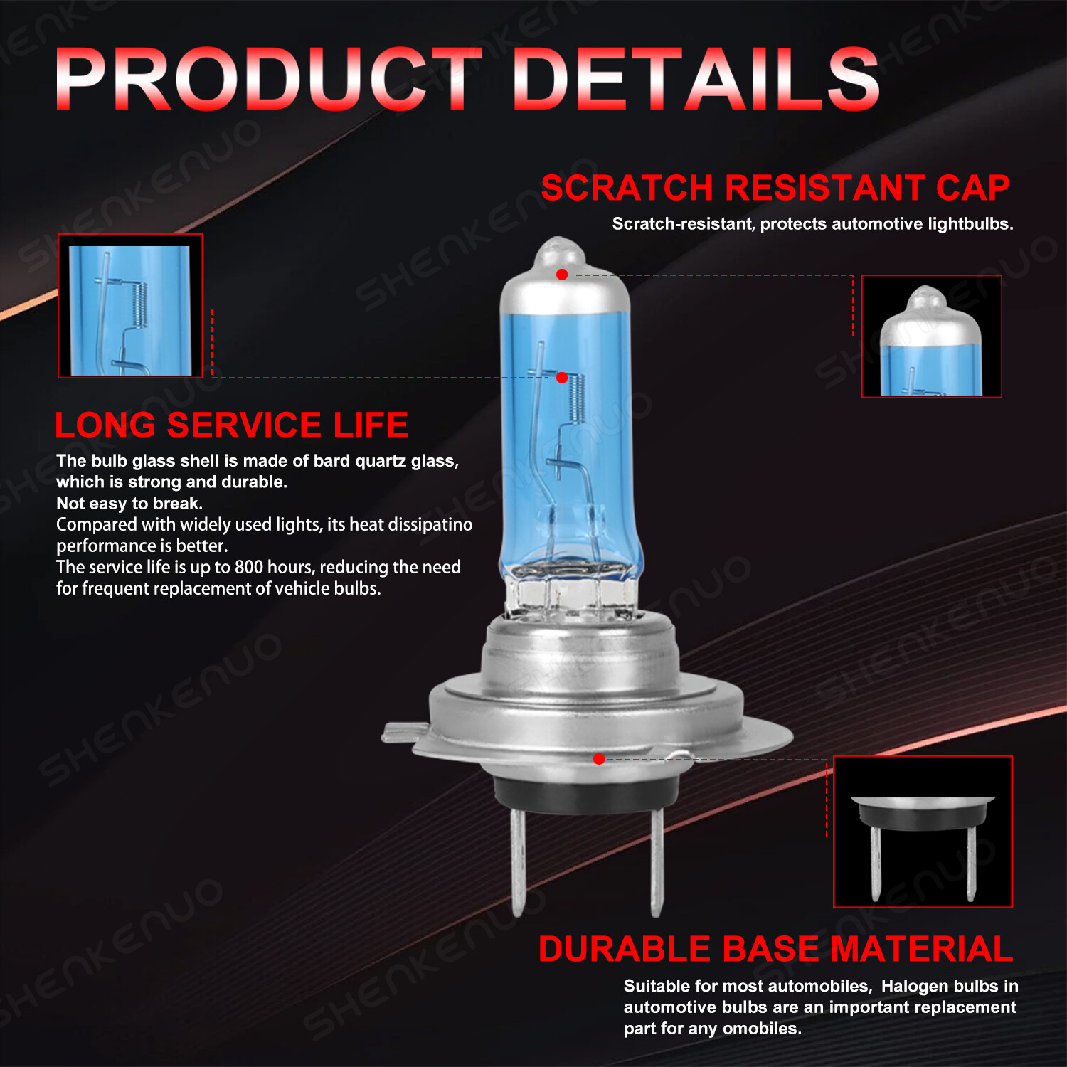 100W H7 H11 Halogen Headlights Kit Combo 4x 4200K Bulbs High Low Beam Warm White