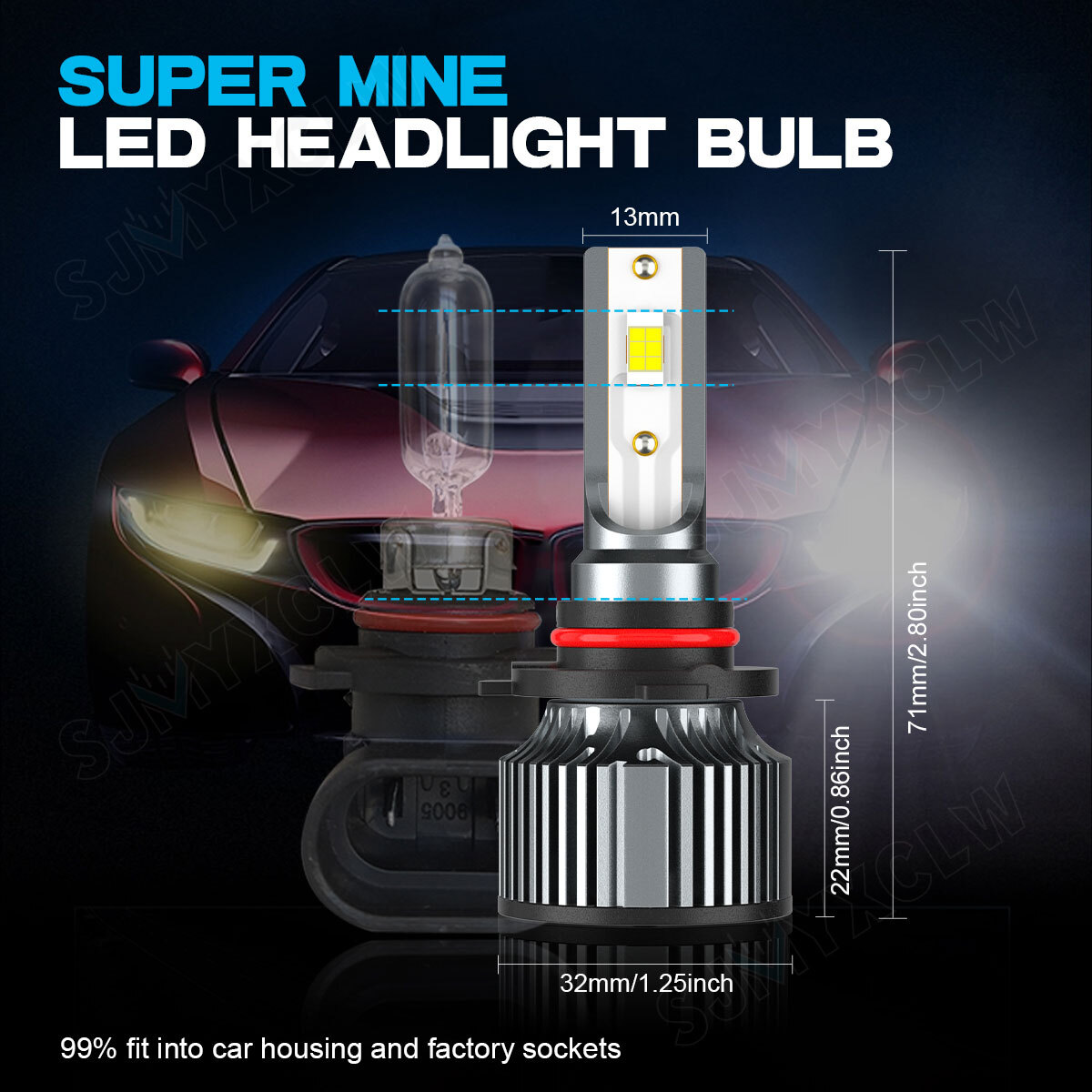 For Mitsubishi Lancer 2008-2015 6X LED Faro Alto/Bajo + Bombillas antiniebla