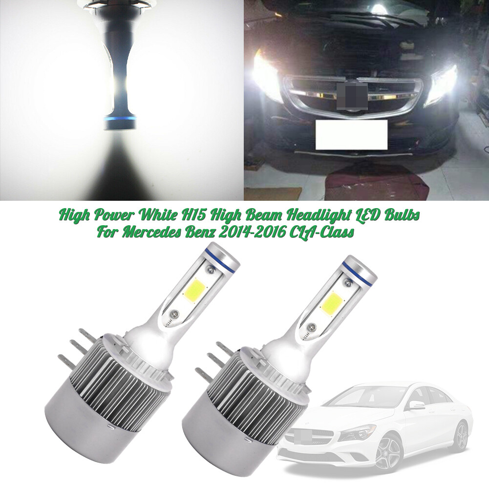 2pcs White H15 LED Bulbs DRL&High Beam Headlight For 2012-2017 Volkswagen Tiguan