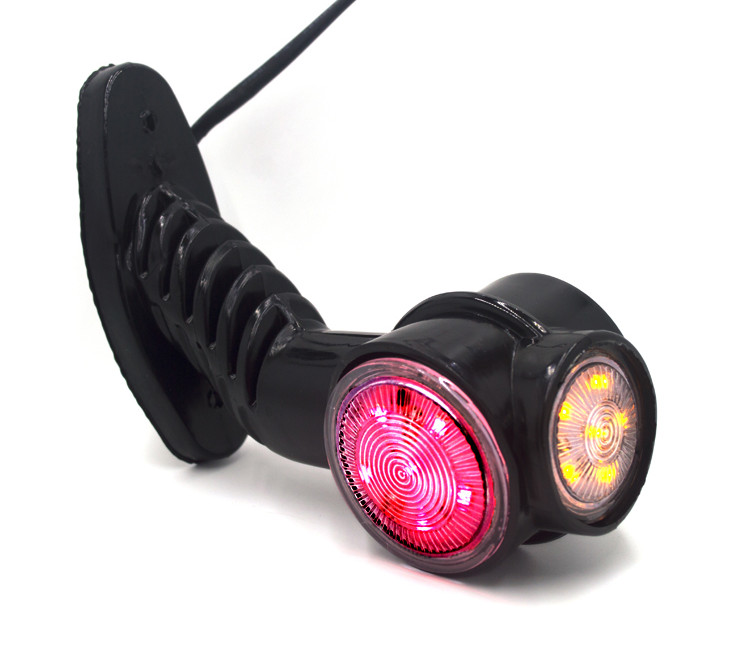 2PCS LED SIDE OUTLINE STALK MARKER LIGHTS LAMP 12V White Red TRAILER TRUCK CARAV