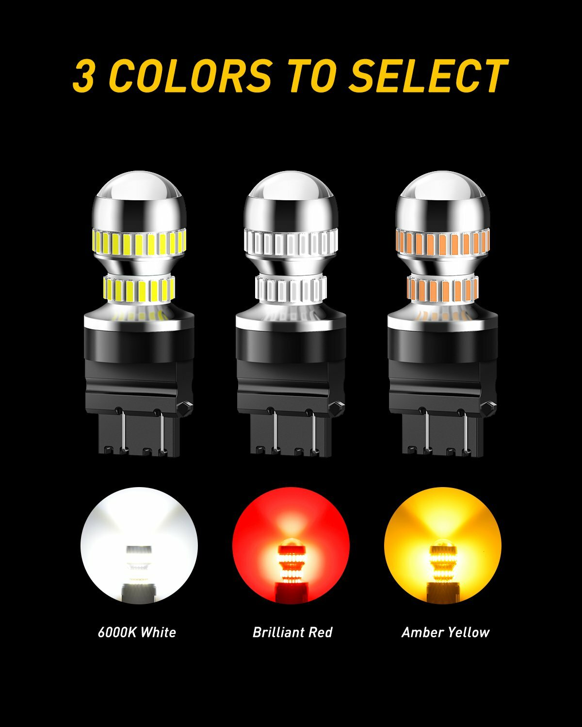 AUXITO Light Turn Signal DRL Bulb Amber Yellow Lamp 360° 54-LED Bulb for Ford