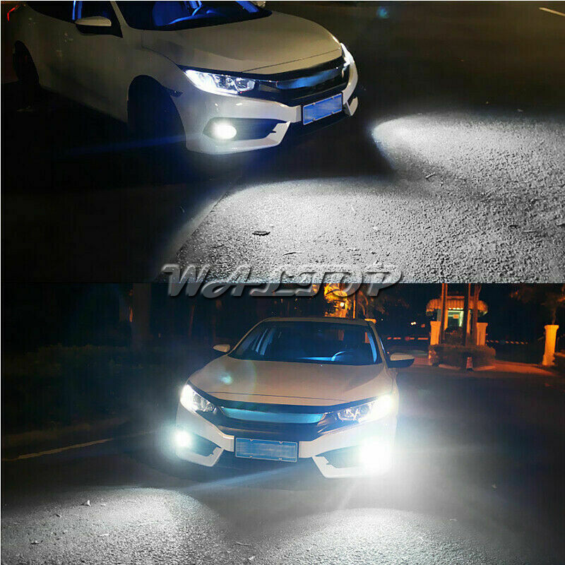 880 899 2-Mode LED Fog Light Bulbs Dual Color Still / Flash 6K White + 3K Yellow
