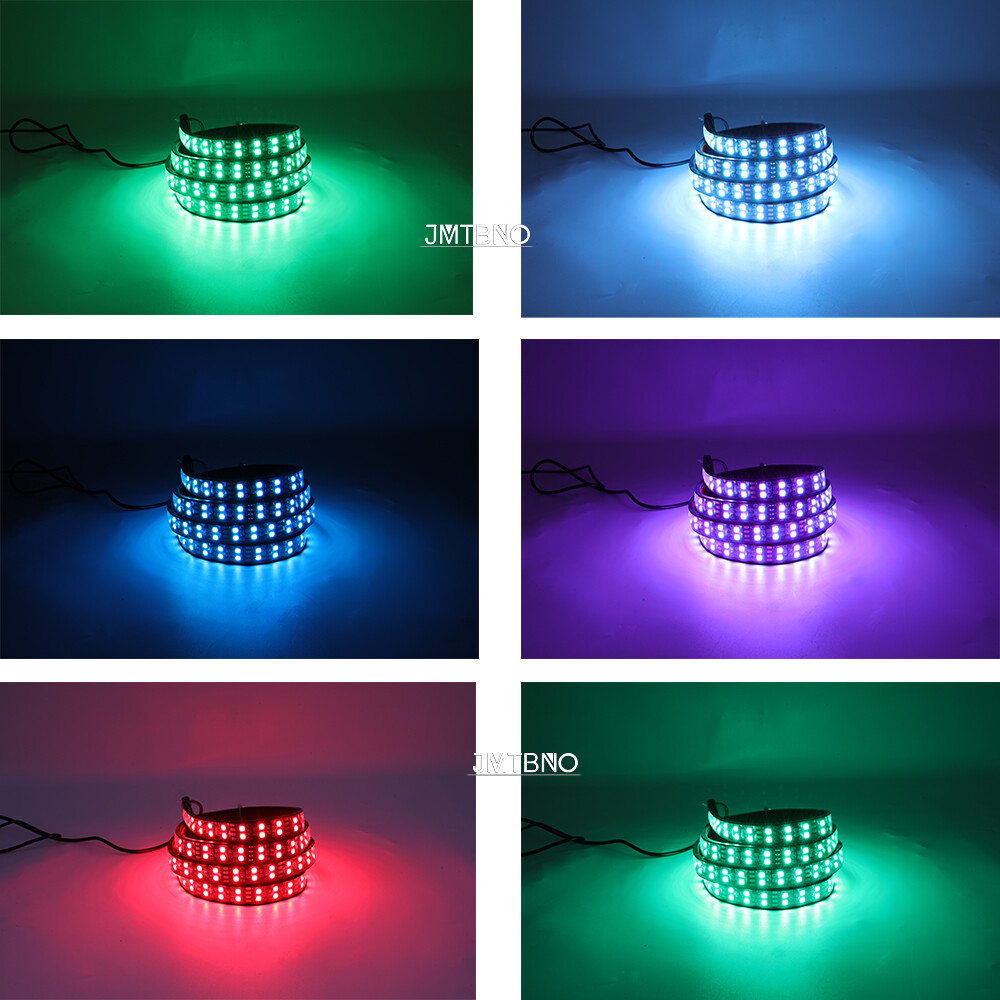 6PCS Double Row LED RGB Light Strip Neon Underglow LED Kit Remote For Subaru WRX