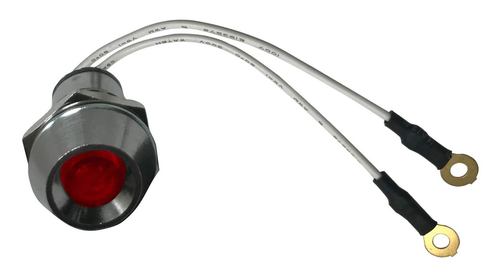 5 Pack of Universal 12V Red LED Lamp Dash Panel Pilot Indicator Light – Chrome