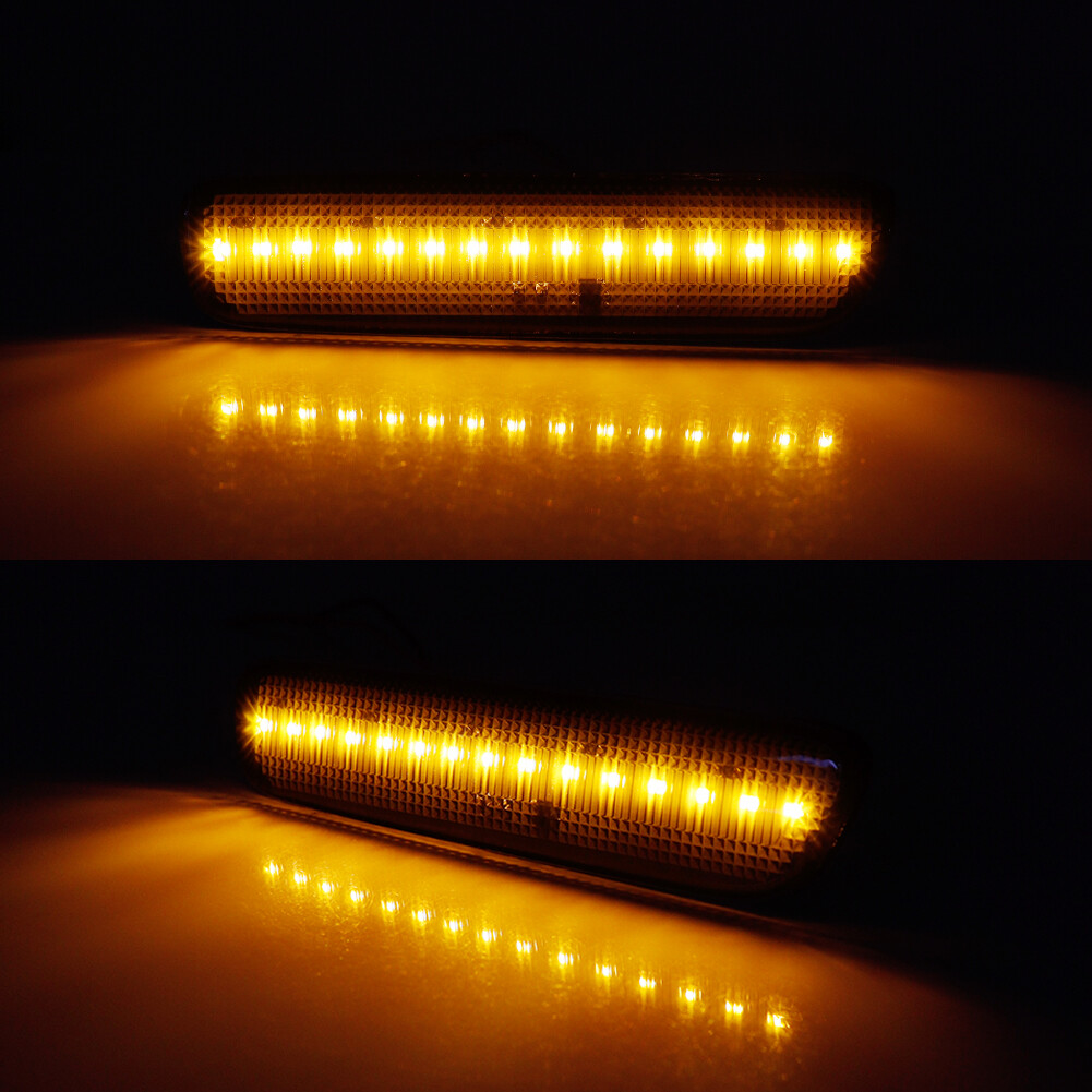 For 1999-2003 Lexus RX300 Smoked Front Amber Rear Red LED Side Marker Lights 4PC